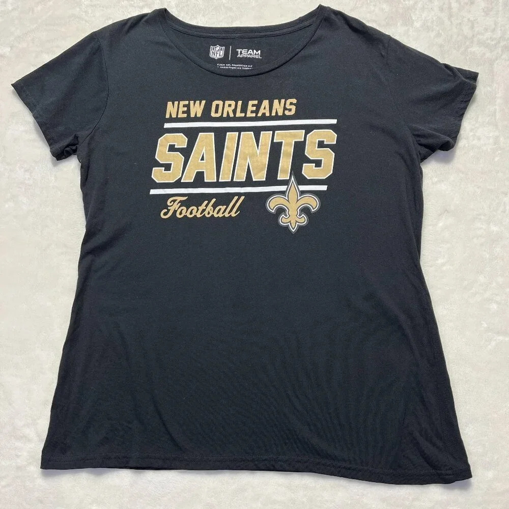 TEAM APPAREL New Orleans Saints Tshirt Womens Black Fitted Large